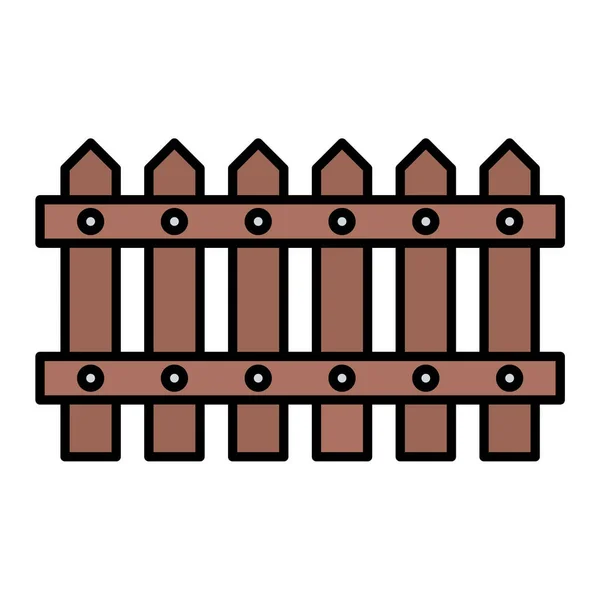 Stängselikonen Kontur Trädgård Dörr Vektor Illustration Symbol Design — Stock vektor
