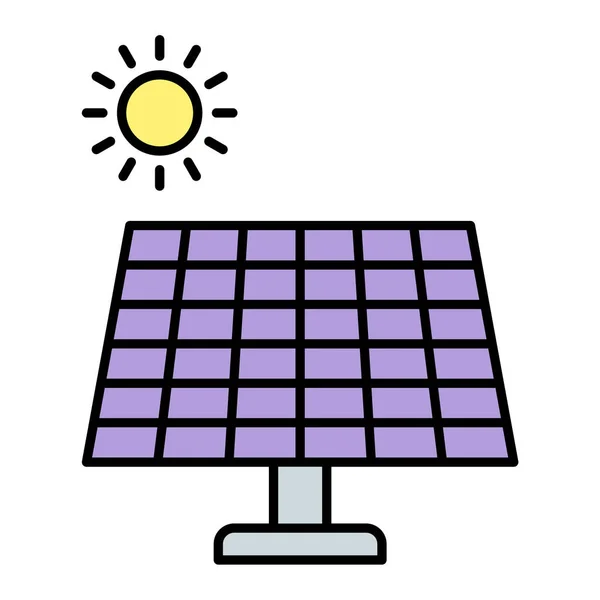 Solar Panel Icon Outline Illustration Energy Vector Icons Web — Stock Vector