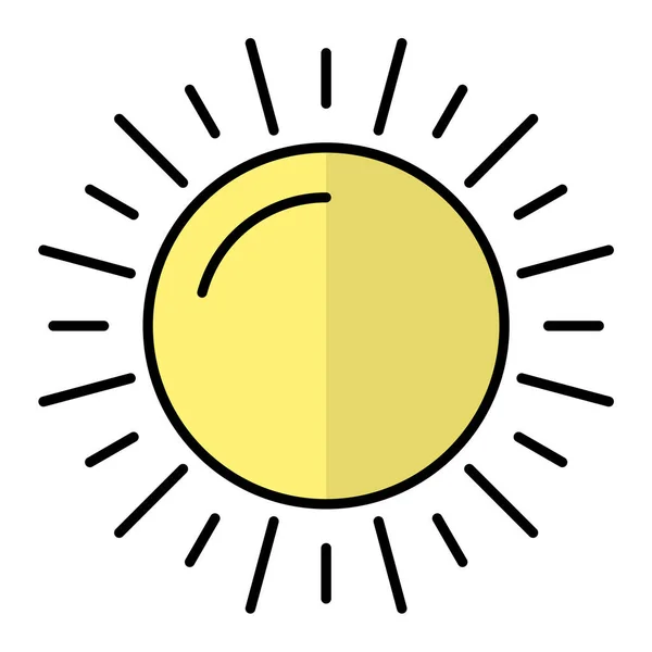 Güneş Ikonu Düz Dizayn Biçimi — Stok Vektör