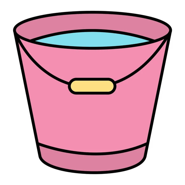 Seau Avec Icône Eau Illustration Contour Des Icônes Vectorielles Pot — Image vectorielle