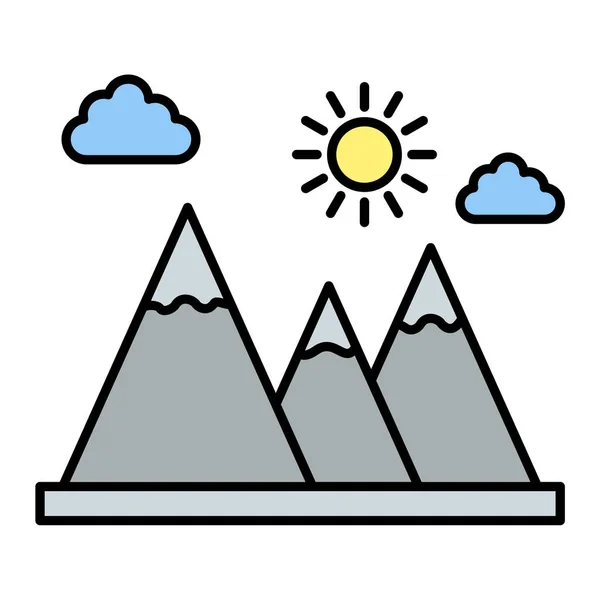Icona Montagna Isolata Sfondo Bianco Illustrazione Vettoriale — Vettoriale Stock
