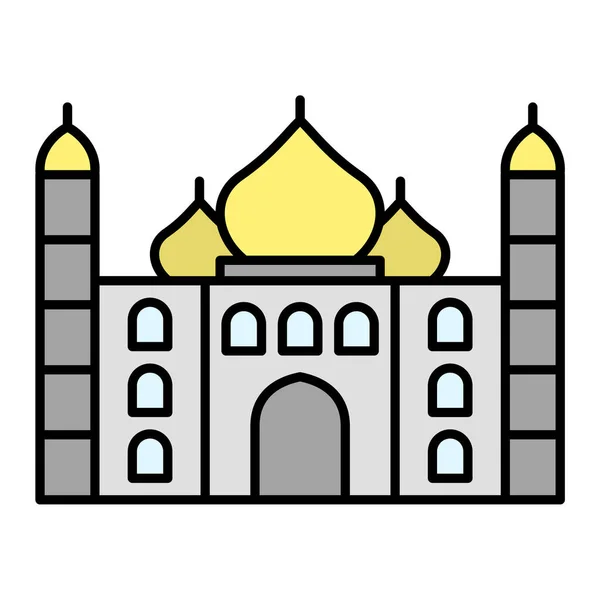 Taj Mahal Ikon Lapos Stílusban Elszigetelt Fehér Háttér Utazási Szimbólum — Stock Vector