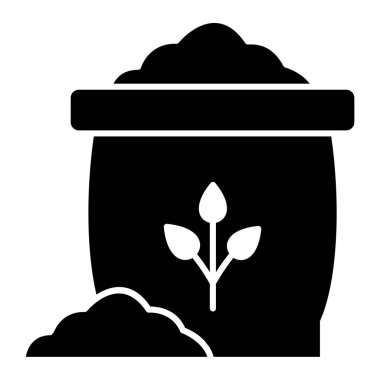 bitki torbası ikonu. Web için toprak vektör simgelerinin özet çizimi