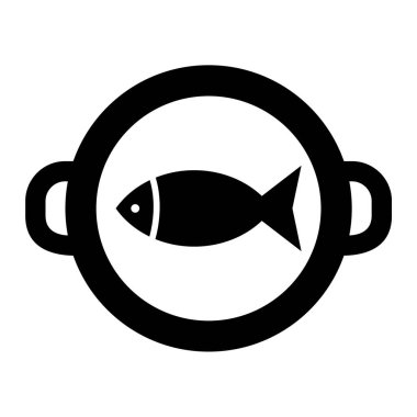 Balık pişirme. Web simgesi basit illüstrasyon