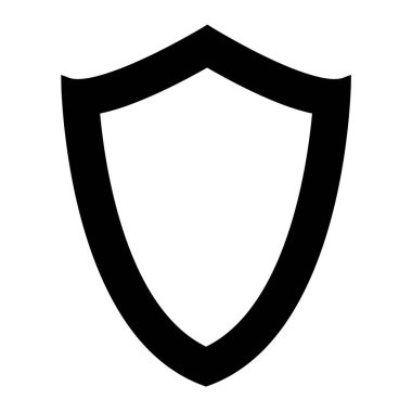Kalkan simgesi. Web için basit güvenlik rozet vektör simgeleri çizimi