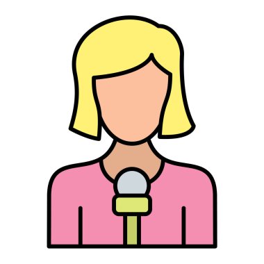 Muhabir. Web simgesi basit illüstrasyon