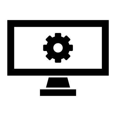 Bilgisayar. Web simgesi basit illüstrasyon