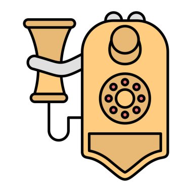 Beyaz arkaplanda klasik çizgi resim simgesi, vektör illüstrasyonu