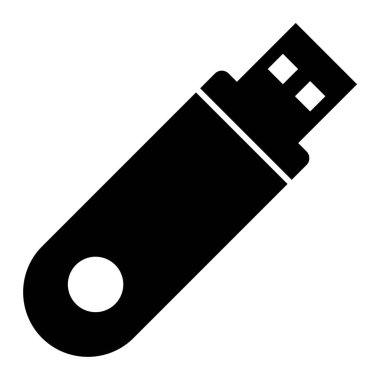 USB flash disk simgesi. Web tasarımı için basit bilgisayar kablo vektör simgeleri çizimi