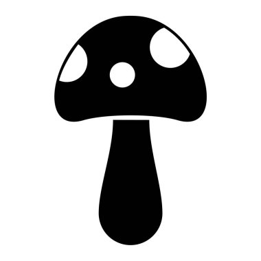 Mantar ikonu. siyah ve beyaz resimleme.