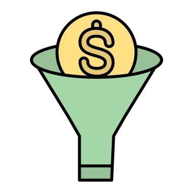 Dolar işareti simgesi. İş konsepti. düz dizayn. vektör illüstrasyonu