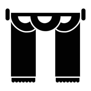 perde simgesi. vektör illüstrasyonu