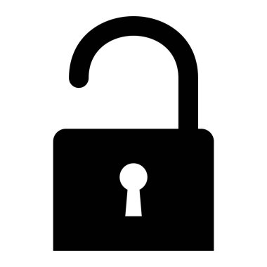 Asma kilit. Web simgesi basit illüstrasyon