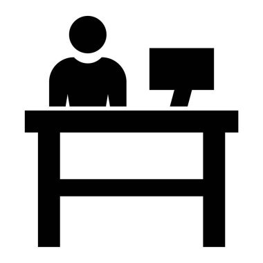 Ofis masası. vektör illüstrasyonu