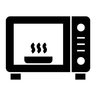 Mikrodalga fırın. Web simgesi basit illüstrasyon