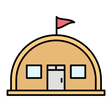 bayrak simgesi vektörü. Ana hatlı futbol stadyumu tabelası. izole edilmiş sınır sembolü çizimi