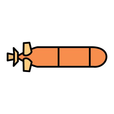 Çizgi film roket simgesinin vektör çizimi