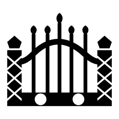 Taslak biçimi izole edilmiş vektör illüstrasyonundaki çit simgesi