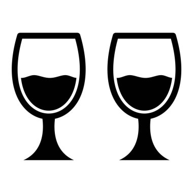 şarap cam ikonu vektör illüstrasyonu