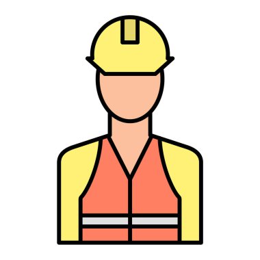 Miğferi ve anahtar vektör çizimi olan işçiler