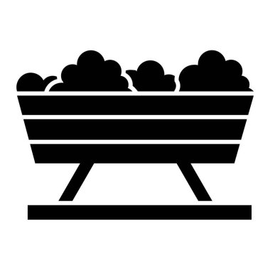 piknik sepeti ikonu. Web için çiftlik vektör simgelerinin özet çizimi