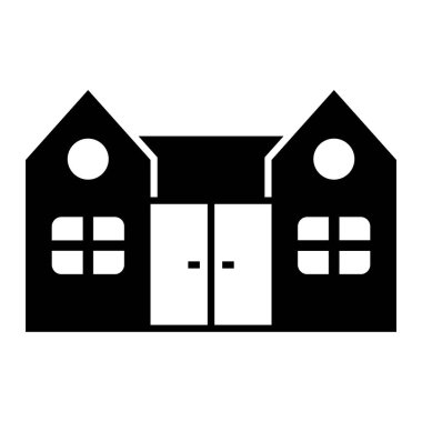 Bina. Web simgesi basit illüstrasyon