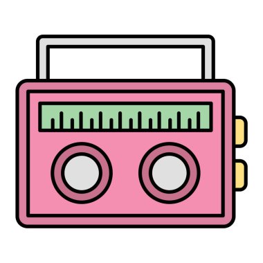 müzik teybi ikon vektör illüstrasyon grafik tasarımı