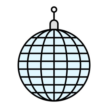 Disko topu ikonu. dekorasyon sembolü ve yıldız küresi izole edilmiş vektör çizimi