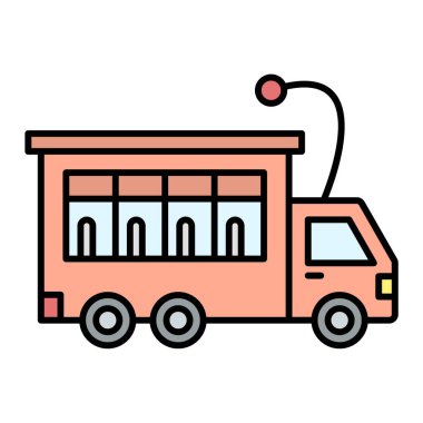 Otobüs. Web simgesi basit illüstrasyon