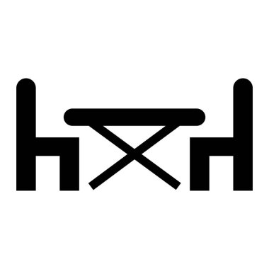 Sandalyeler ve masa. Web simgesi basit tasarım