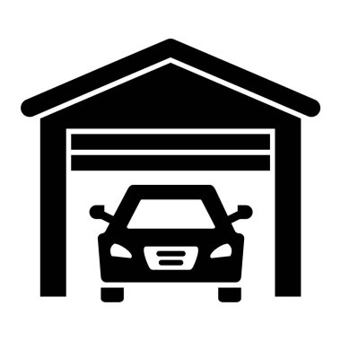 araba garajı ikonu vektör illüstrasyonu