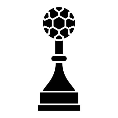 Futbol topu ikonu. Beyaz arkaplanda izole edilmiş web tasarımı için kupa vektör simgelerinin basit çizimi