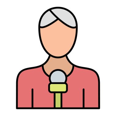 Muhabir. Web simgesi basit illüstrasyon