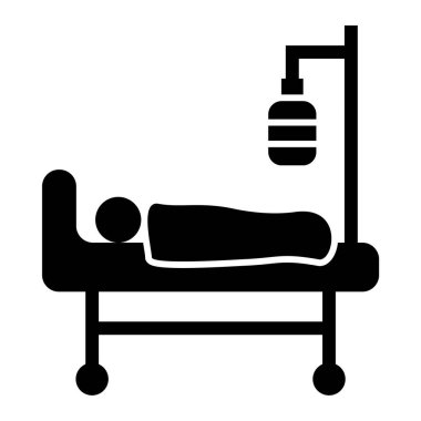Hastane yatağı ikon vektör illüstrasyonu