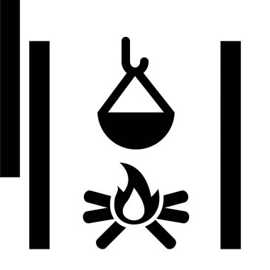 Kamp yapmak. Web simgesi basit illüstrasyon