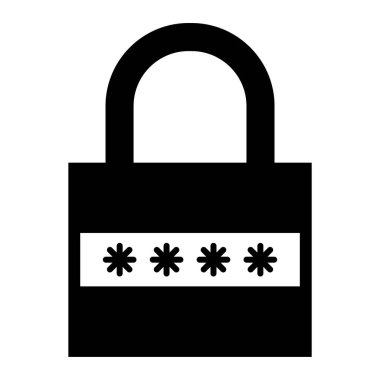 Asma kilit. Web simgesi basit illüstrasyon