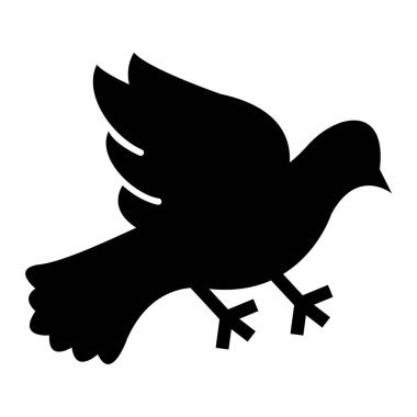 Güvercin ikonu. Ağ için kuş vektör simgelerinin basit çizimi