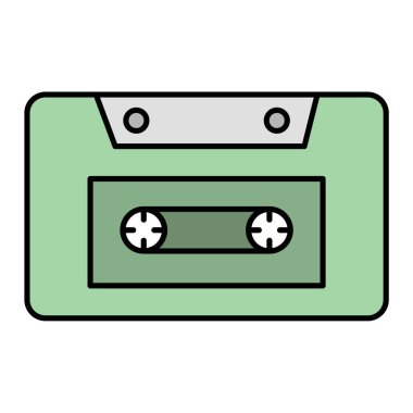 kaset teybi ikon vektör illüstrasyon grafik tasarımı