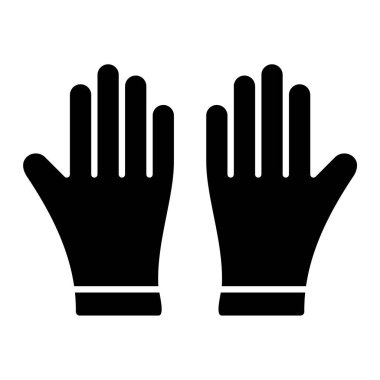 Eldiven ikonu. siyah ve beyaz vektör çizimi