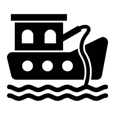 Gemi. Web simgesi basit illüstrasyon