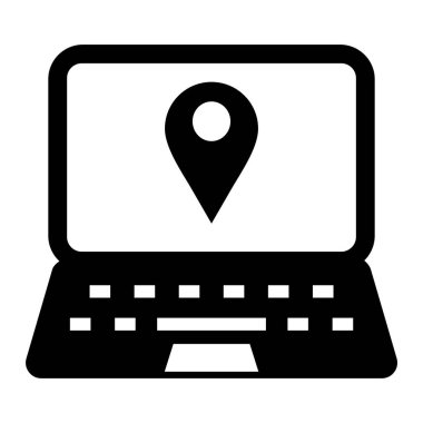 dizüstü bilgisayar. Web simgesi basit illüstrasyon