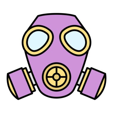Gaz maskesi simgesinin vektör illüstrasyonu