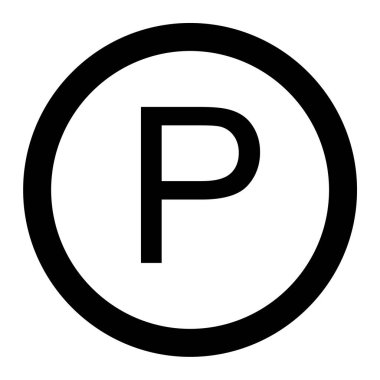 Park vektörü simgesi. biçim iki renkli düz sembol, siyah ve beyaz renkler, yuvarlak açılar, gri arkaplan