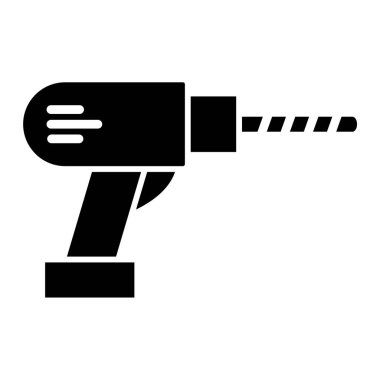 matkap simgesi. Arka planda izole edilmiş web tasarımı için siyah ve beyaz vektör çizgisi simgelerinin basit çizimi