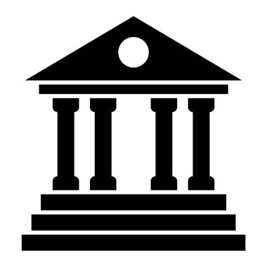 Banka binası ikonu. Vektör illüstrasyonu