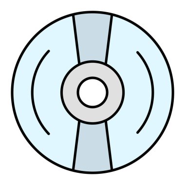 CD disk simgesi. Web için vinil disk vektör simgelerinin özet çizimi