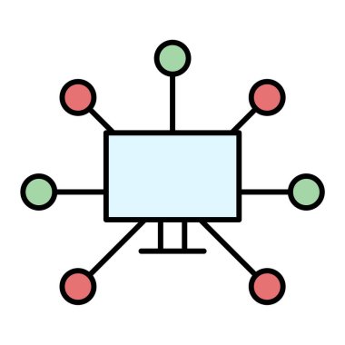ağ bağlantı çizgisi vektör simgesi