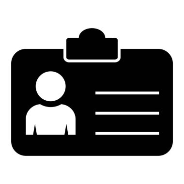 Kimlik kartı simgesi, vektör illüstrasyonu