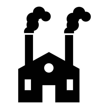 Fabrika binası ikonu. vektör illüstrasyonu