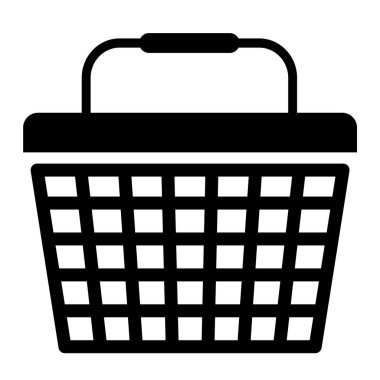 Alışveriş sepeti ikonu. Web için süpermarket arabası vektör simgelerinin basit çizimi